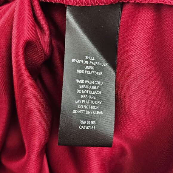 Jessica Howard Cocktail Dress 16W Lace Sequin Overlay Deep Red Holiday Christmas - Picture 8 of 16